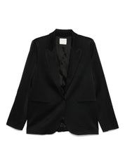 Forte Forte Jackets Black — Satin Single‑Breasted Jacket