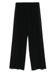 Forte Forte Trousers Black — Satin Flared Smoking Trousers