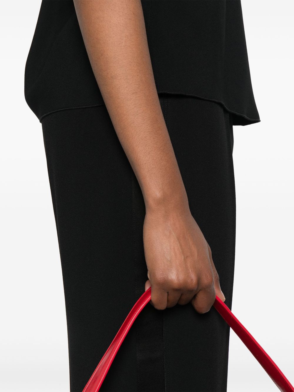 Forte Forte Trousers Black — Satin Flared Smoking Trousers