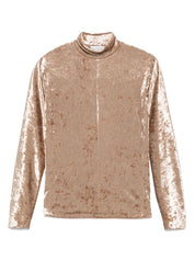 Beige Forte Forte Sweater — Velvet Turtle‑Neck Comfort