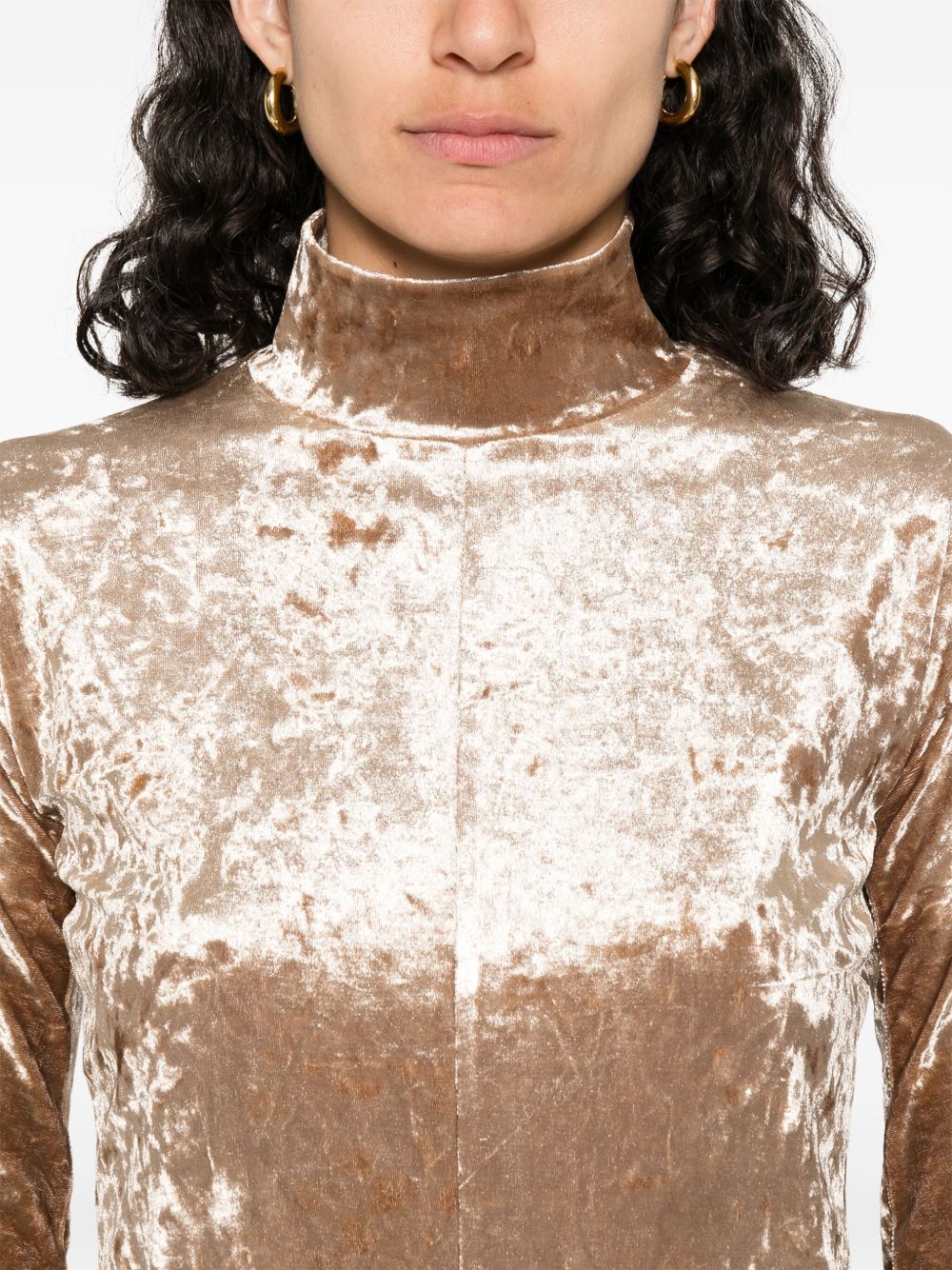 Beige Forte Forte Sweater — Velvet Turtle‑Neck Comfort