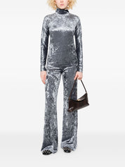 Forte Forte Velvet Trousers — Shadow Grey, High Waist