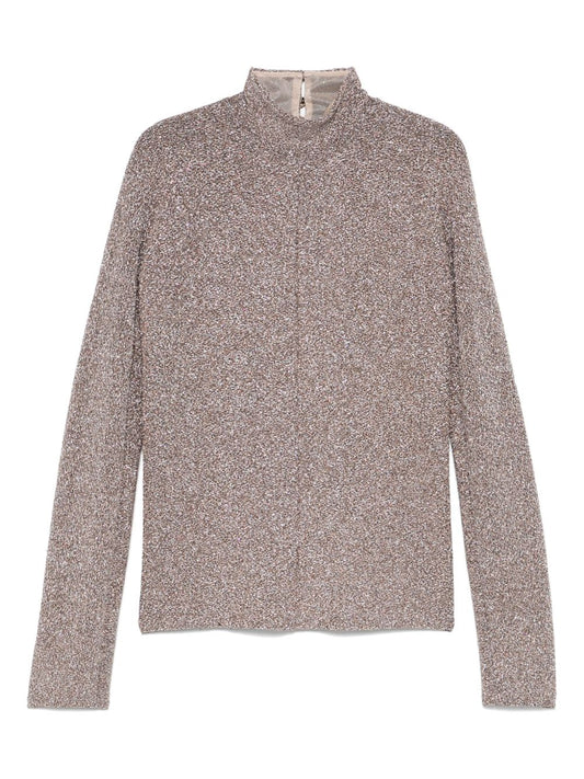 Forte Forte Powder Lurex Turtle‑Neck Sweater