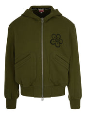 KENZO FUTURA Sweaters zip hoodie in olive green