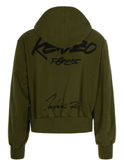KENZO FUTURA Sweaters zip hoodie in olive green
