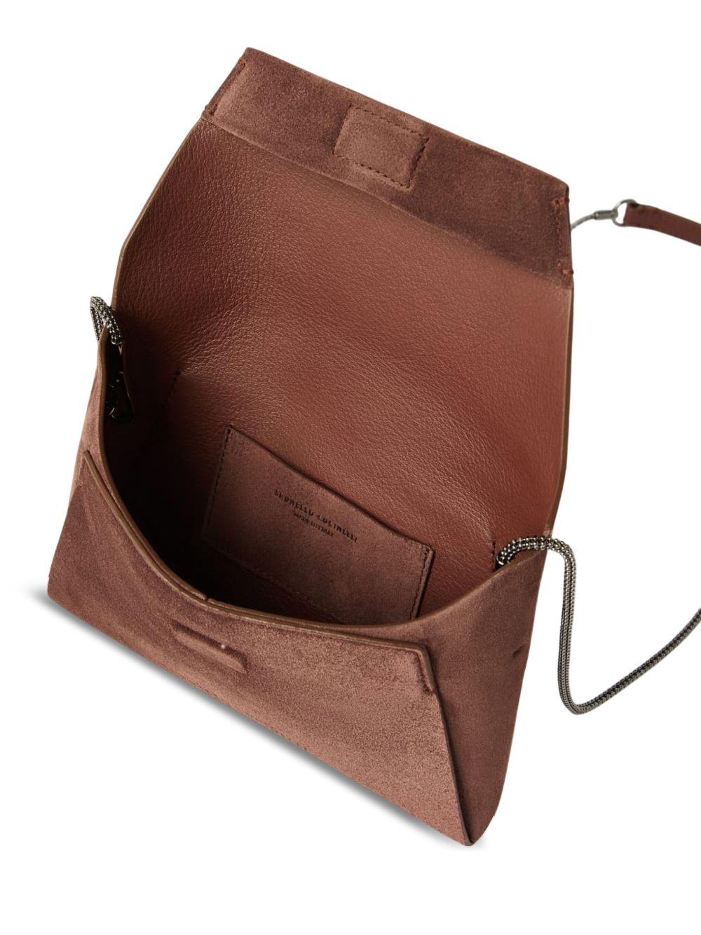 Sacs Brunello Cucinelli.. Mini sac en daim bordeaux