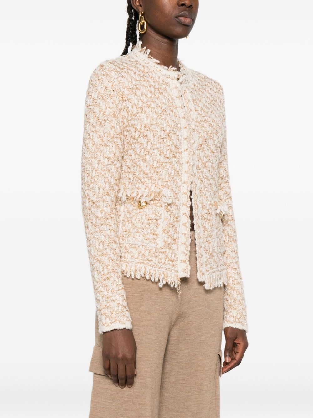 Fabiana Filippi Jackets Beige — Silk & Wool Blend Jacket