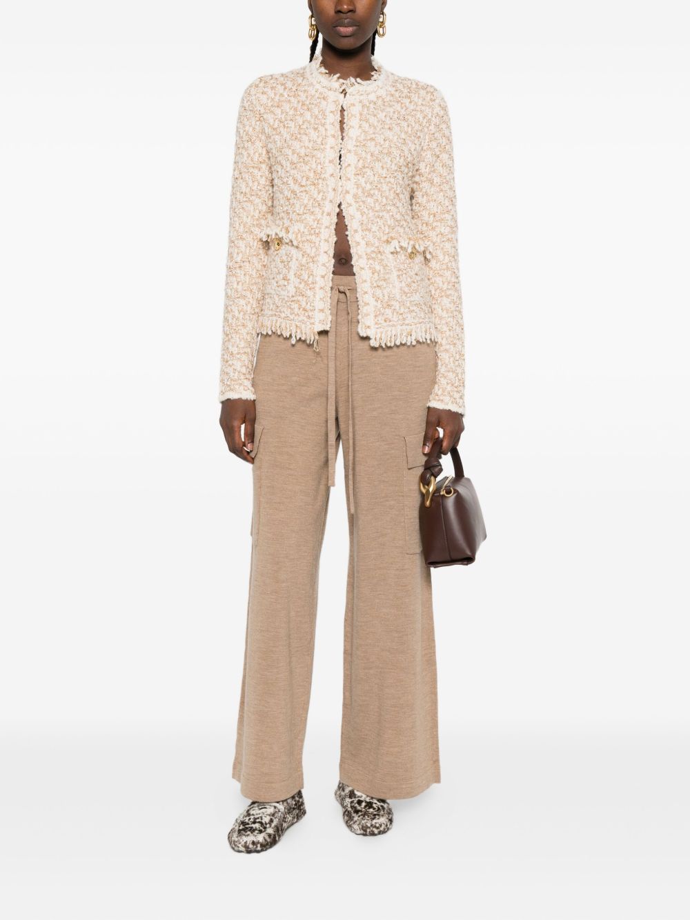 Fabiana Filippi Jackets Beige — Silk & Wool Blend Jacket