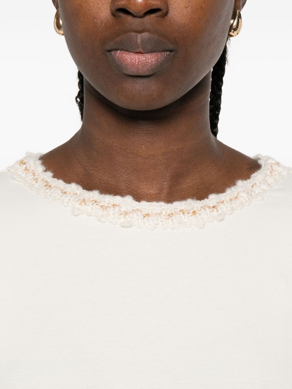 Fabiana Filippi Sweaters White — Silk & Cotton Sweater