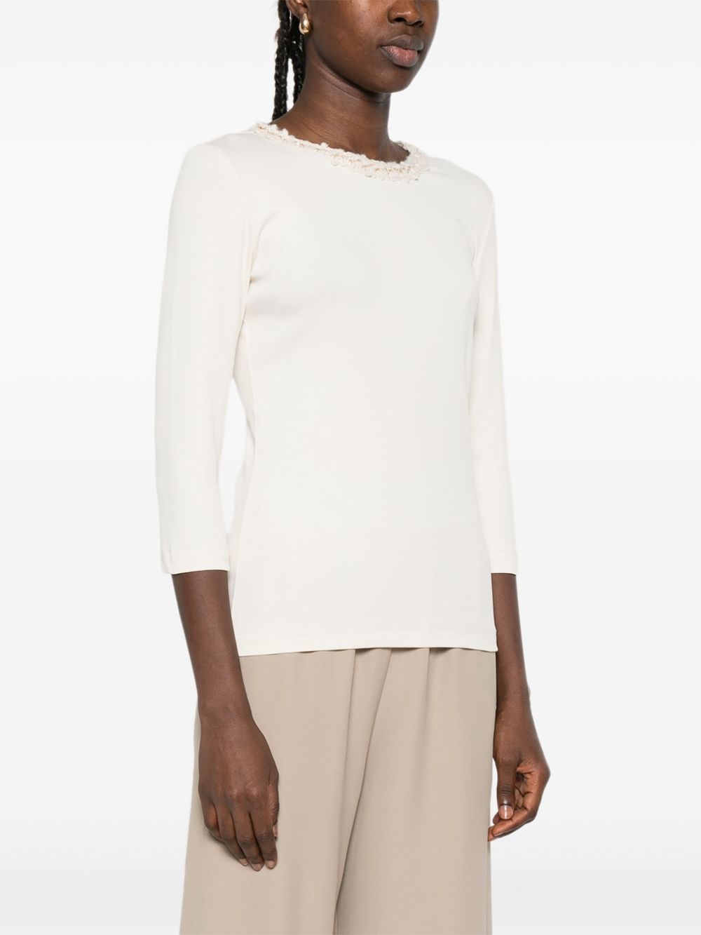 Fabiana Filippi Sweaters White — Silk & Cotton Sweater