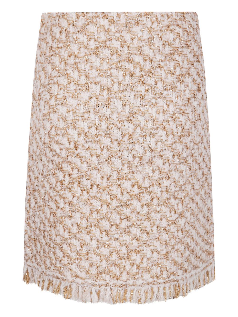 Fabiana Filippi Beige Midi Skirt — Silk & Wool Blend