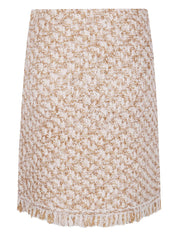 Fabiana Filippi Beige Midi Skirt — Silk & Wool Blend