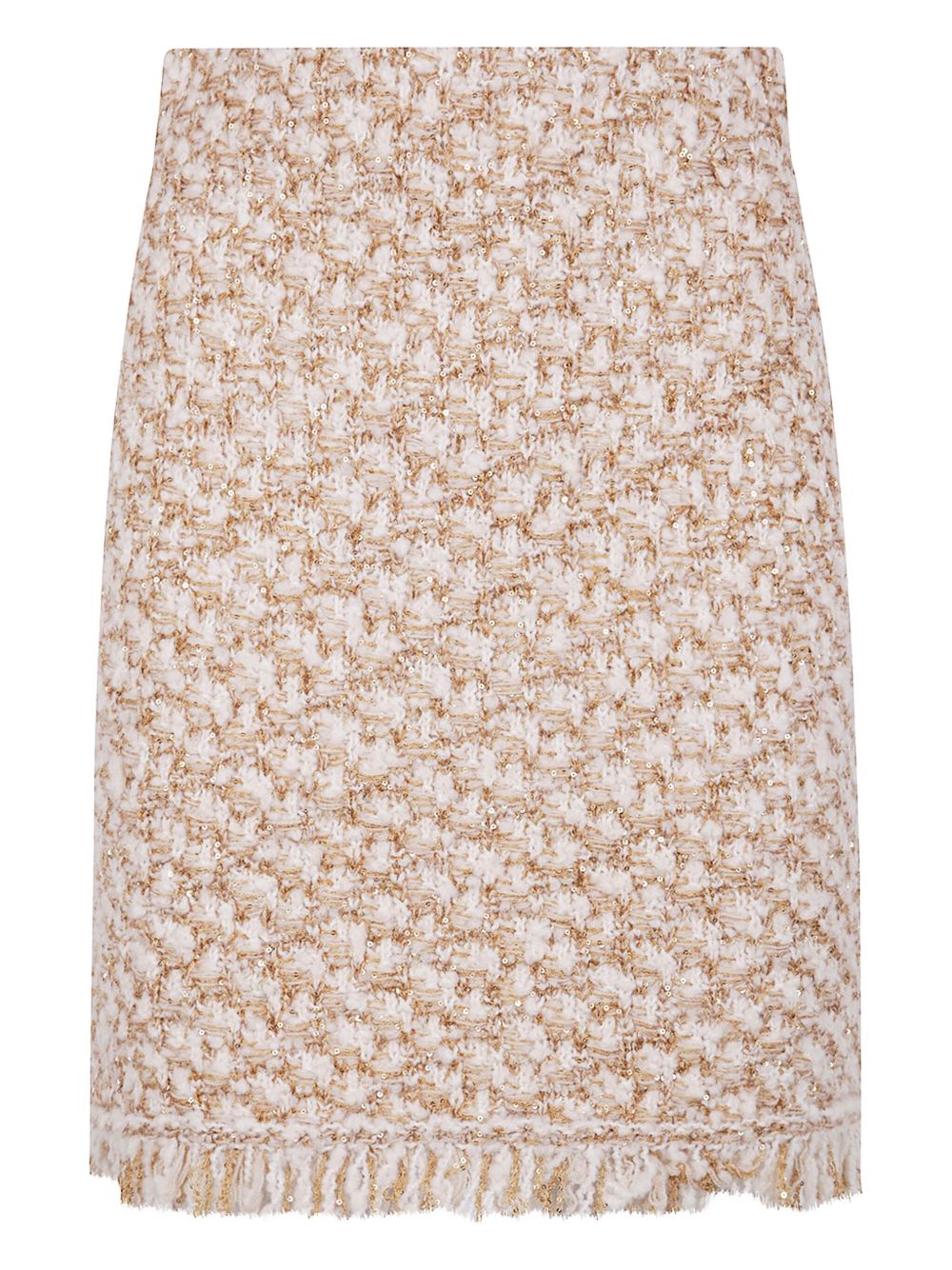 Fabiana Filippi Beige Midi Skirt — Silk & Wool Blend