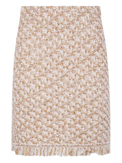 Fabiana Filippi Beige Midi Skirt — Silk & Wool Blend