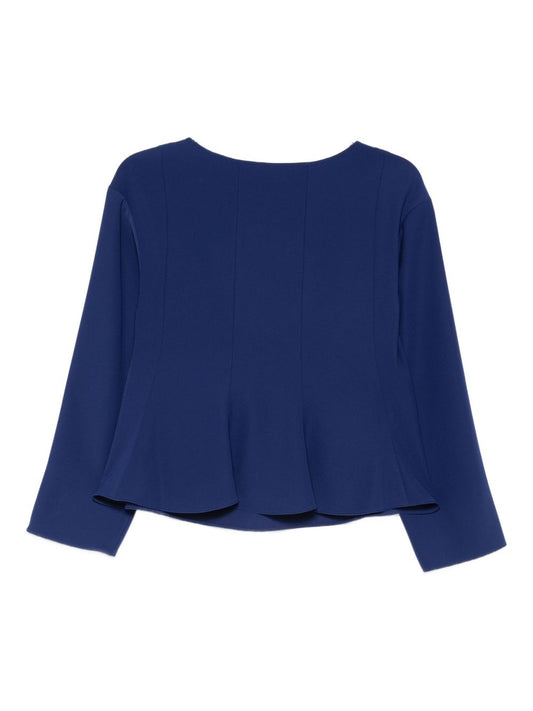 Emporio Armani Top Blue — Long‑Sleeve Boat‑Neck