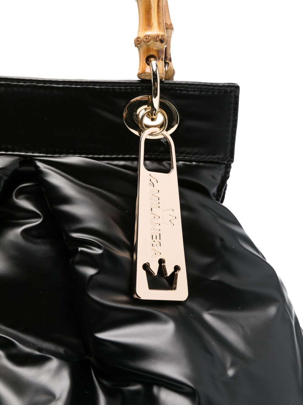 La Milanesa Quilted bamboo-handle tote bag