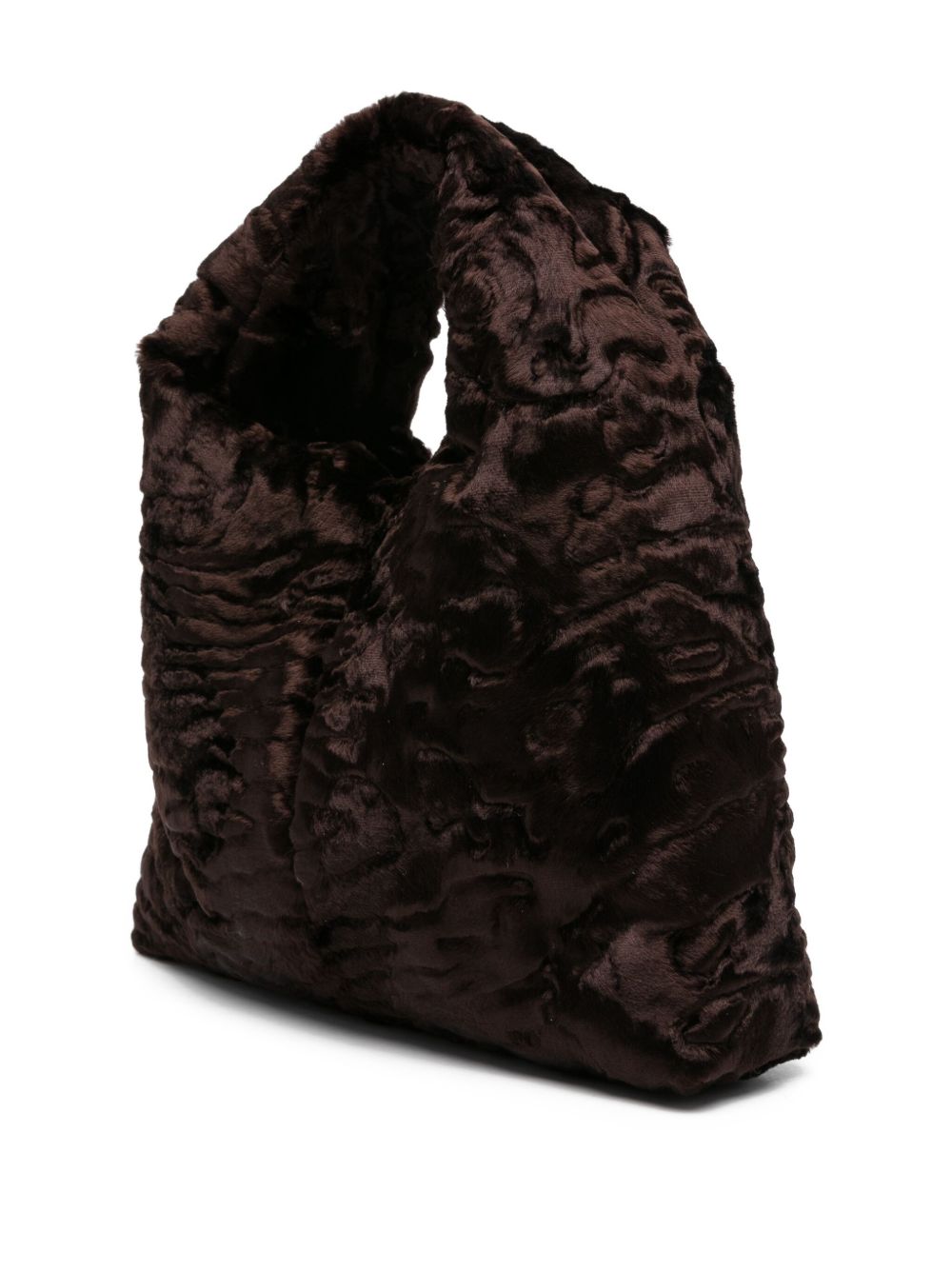 La Milanesa Textured tote bag with gold clasp