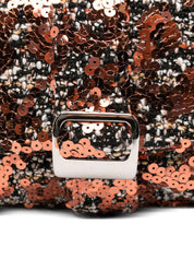 La Milanesa Sequin-Embellished Buckle Shoulder Bag