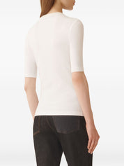 Fabiana Filippi White Cotton Ribbed Sweater Top