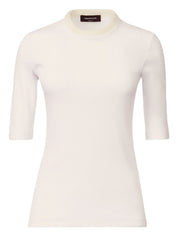 Fabiana Filippi White Cotton Ribbed Sweater Top