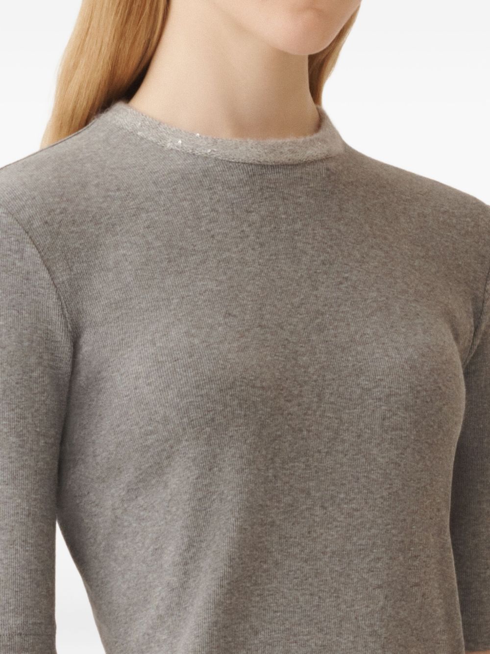 Fabiana Filippi Grey Cotton Sweater Top