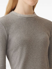 Fabiana Filippi Grey Cotton Sweater Top