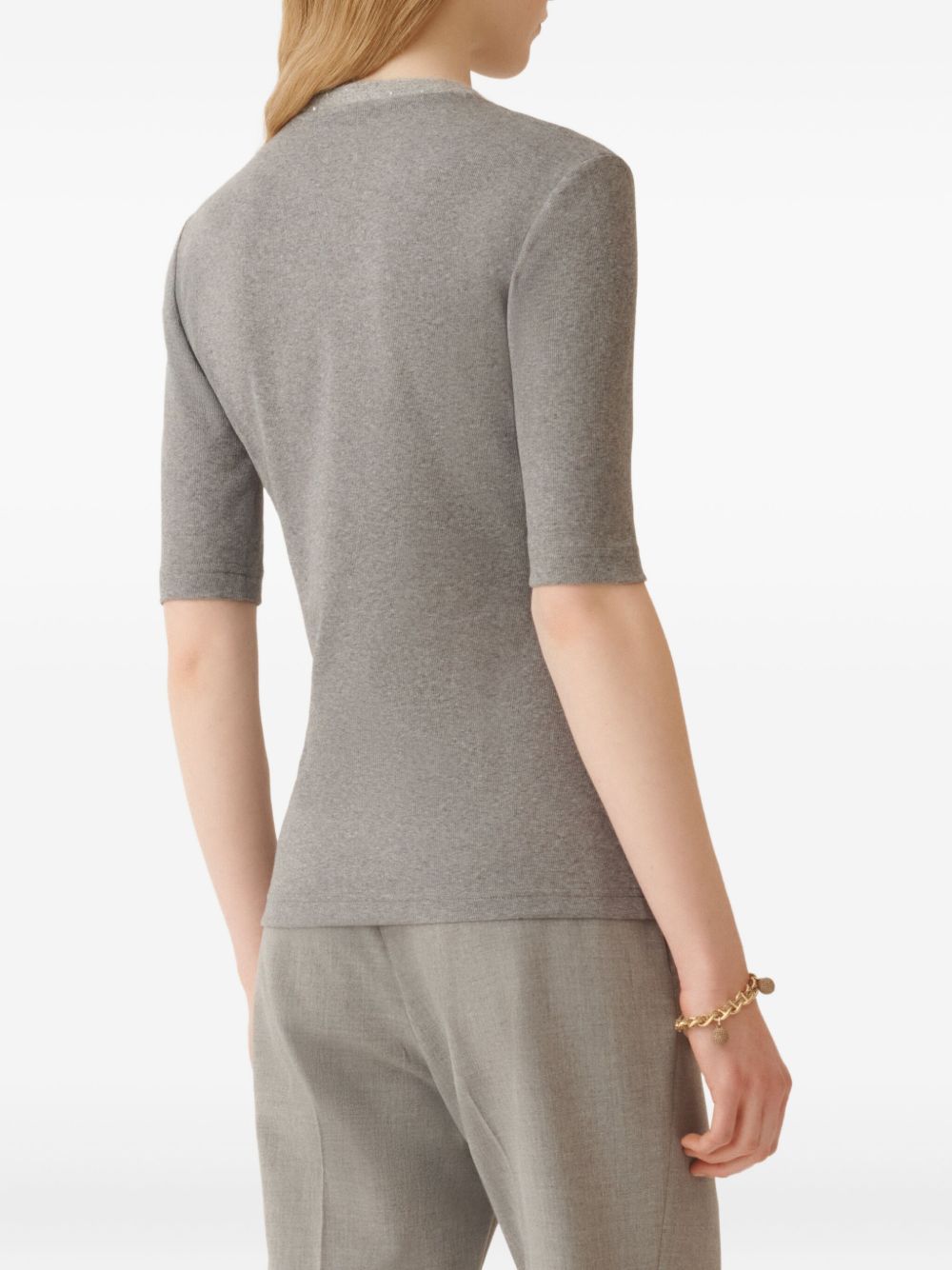 Fabiana Filippi Grey Cotton Sweater Top