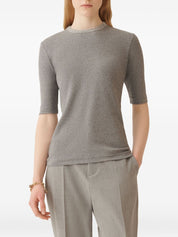 Fabiana Filippi Grey Cotton Sweater Top