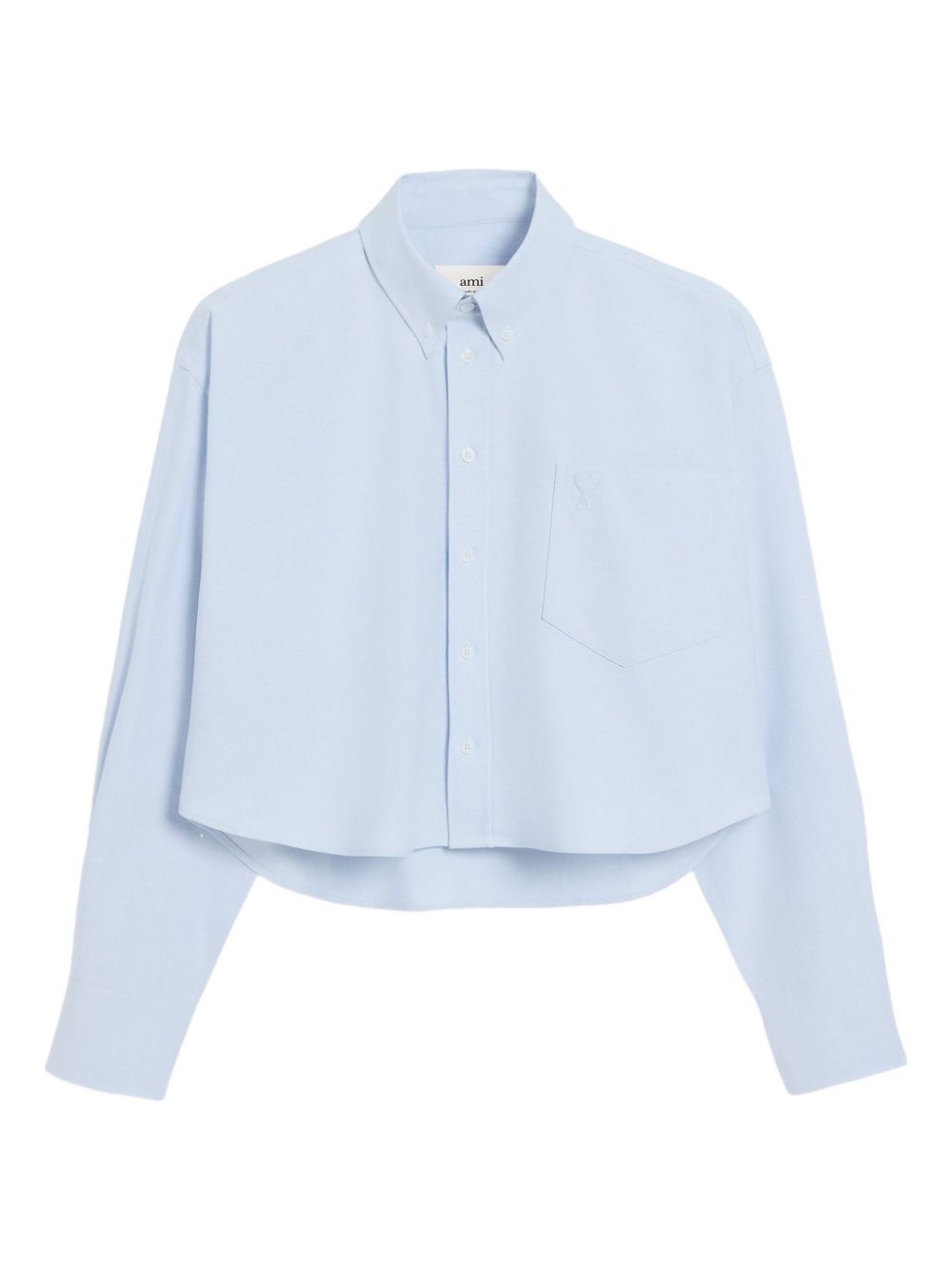 Ami Paris Shirts Clear Blue cotton cropped shirt