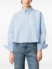 Ami Paris Shirts Clear Blue cotton cropped shirt