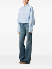 Ami Paris Shirts Clear Blue cotton cropped shirt