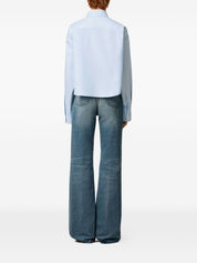 Ami Paris Shirts Clear Blue cotton cropped shirt