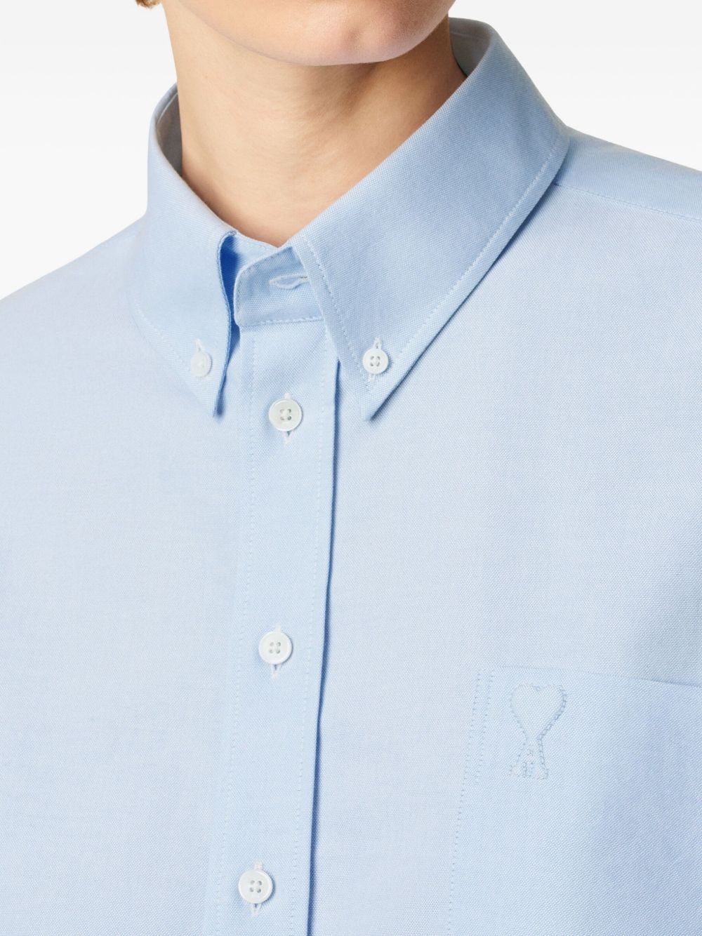 Ami Paris Shirts Clear Blue cotton cropped shirt