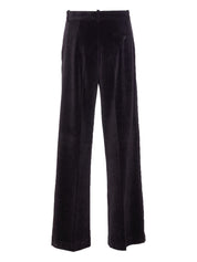 Circolo 1901 Trousers Black in Cotton Velvet