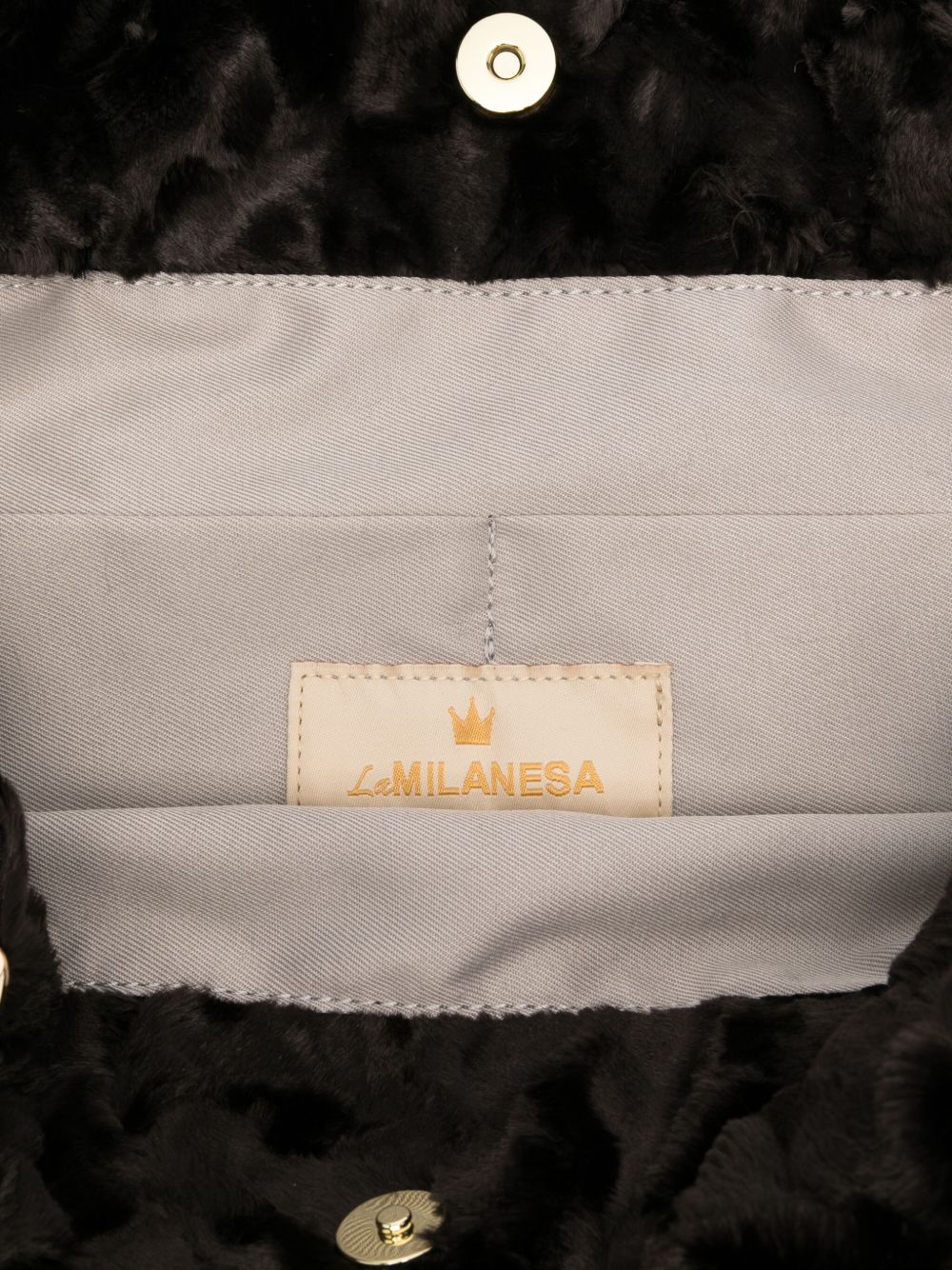La Milanesa Chain-strap tote bag in fur texture