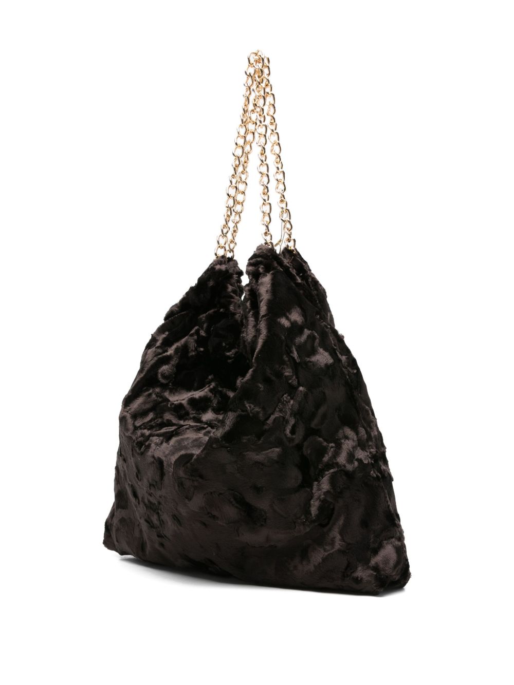 La Milanesa Chain-strap tote bag in fur texture