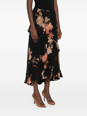 Zimmermann Skirts Black floral layered