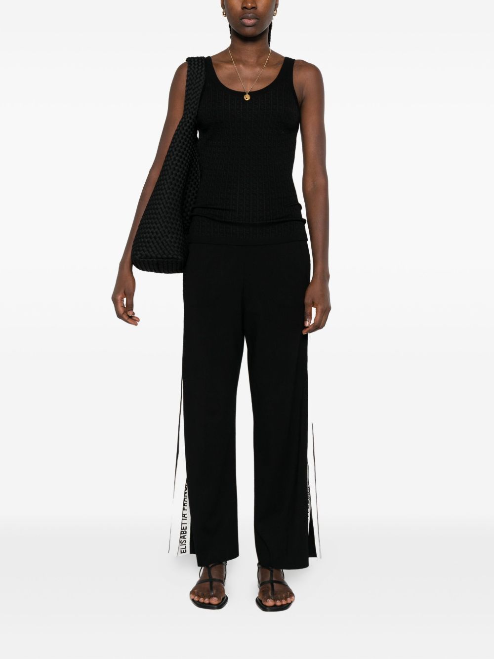 Elisabetta Franchi Trousers in Black Knitted Tricot
