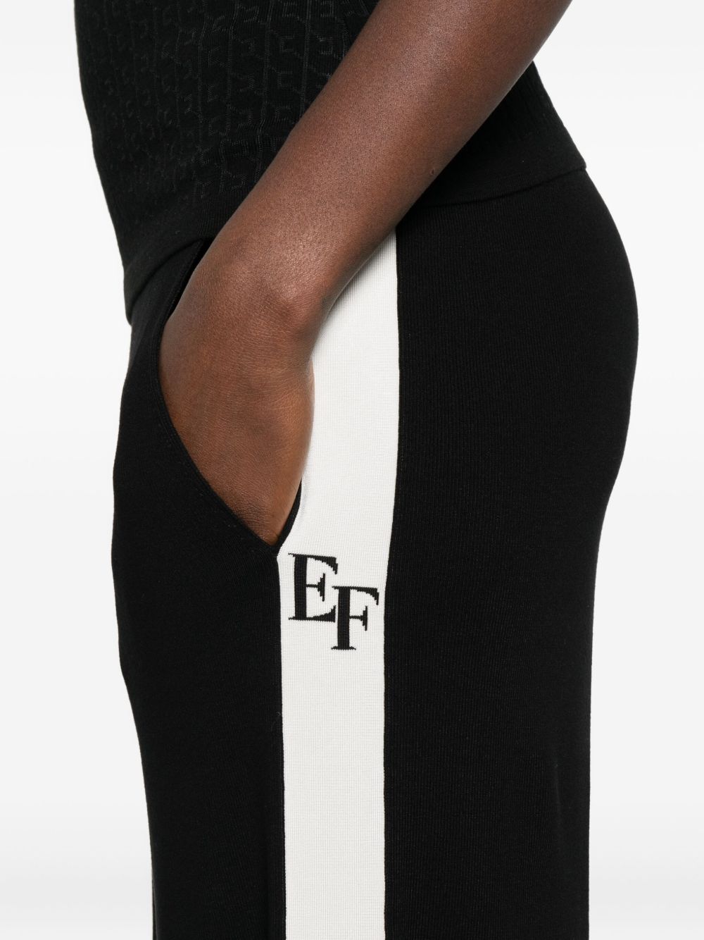 Elisabetta Franchi Trousers in Black Knitted Tricot