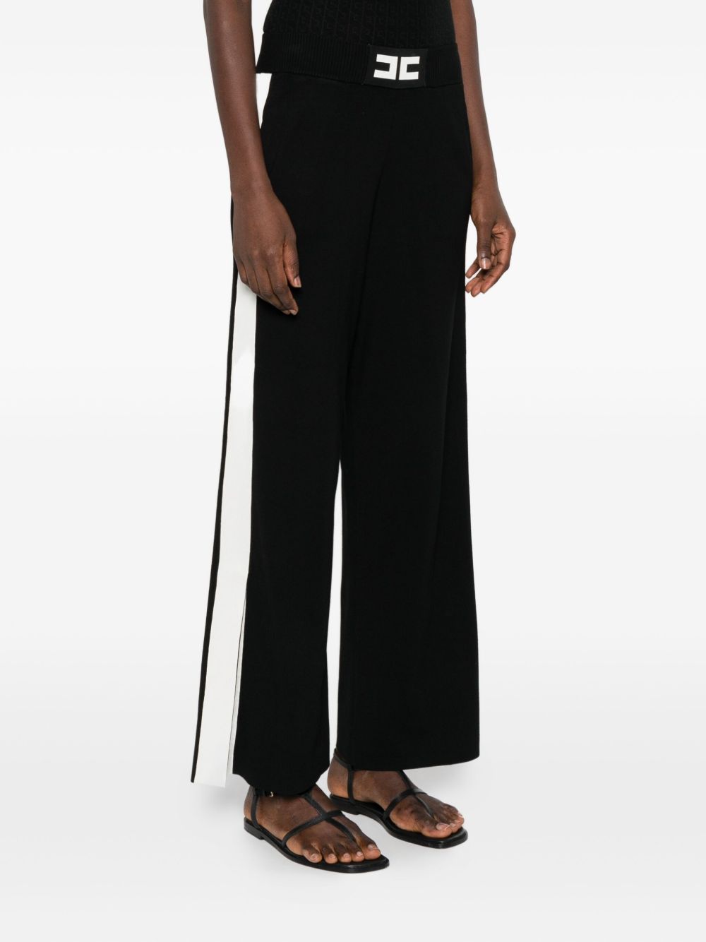 Elisabetta Franchi Trousers in Black Knitted Tricot