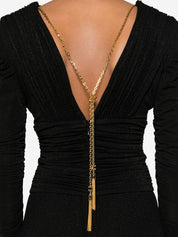 Elisabetta Franchi Black Long Pleated Dress