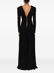 Elisabetta Franchi Black Long Pleated Dress