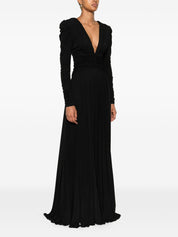 Elisabetta Franchi Black Long Pleated Dress