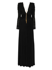 Elisabetta Franchi Black Long Pleated Dress
