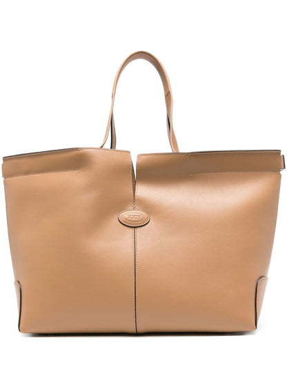 Tod'S Camel Leather Shopping Bag
