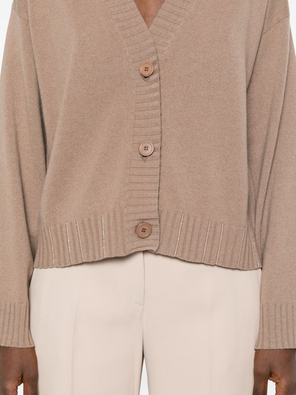 Fabiana Filippi Brown V‑Neck Sweater