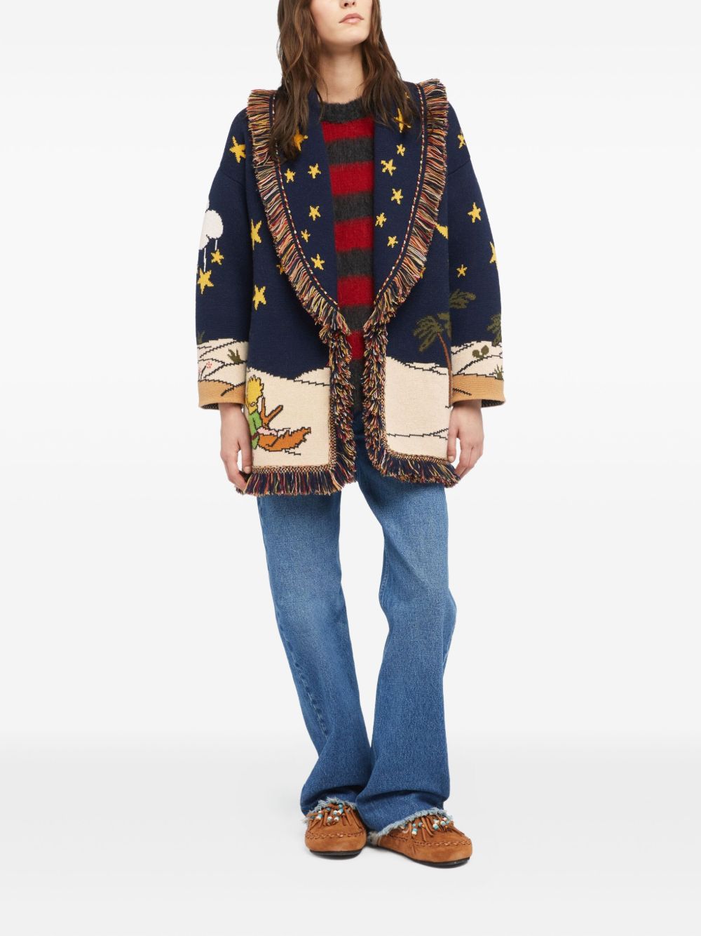 Alanui Sweaters Blue wool cardigan