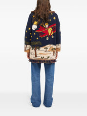 Alanui Sweaters Blue wool cardigan