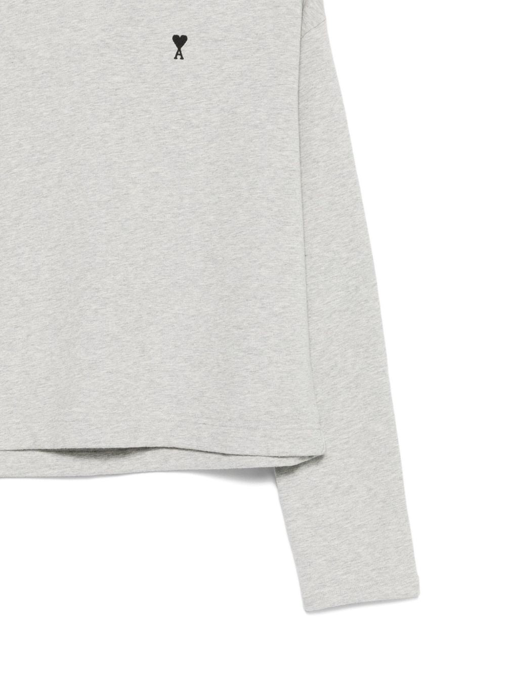 Ami Paris Sweaters Light Grey cotton crewneck