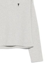 Ami Paris Sweaters Light Grey cotton crewneck